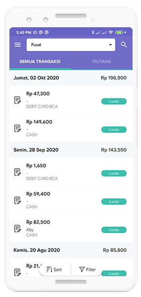 JUNO POS - TRANSACTION HISTORY